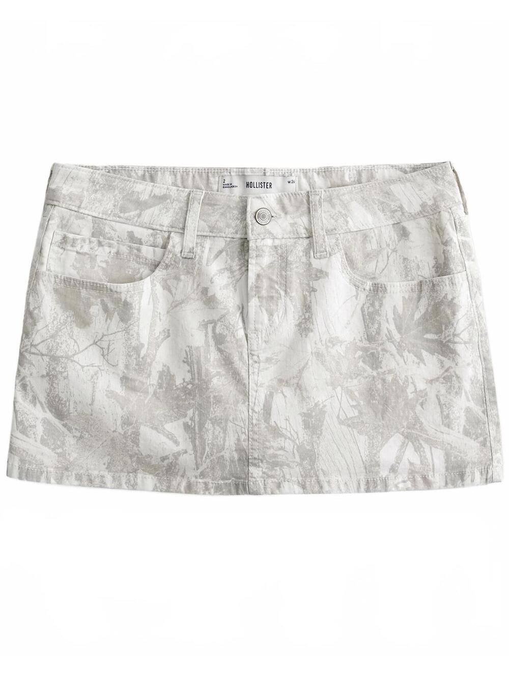 Hollister Low-Rise Camo Twill Mini Skort NWT White Camo Size 6 - Picture 3 of 5